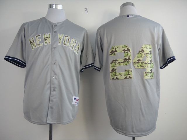 Men New York Yankees #24 No name Grey Camo MLB Jerseys